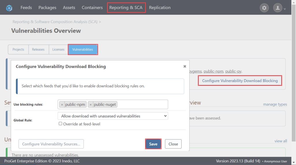 ProGet Vulnerability Configuration